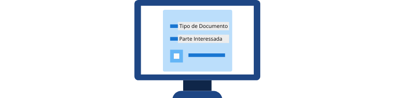Cadastrar os dados com a informação do Tipo de Documento e a Parte Interessada.